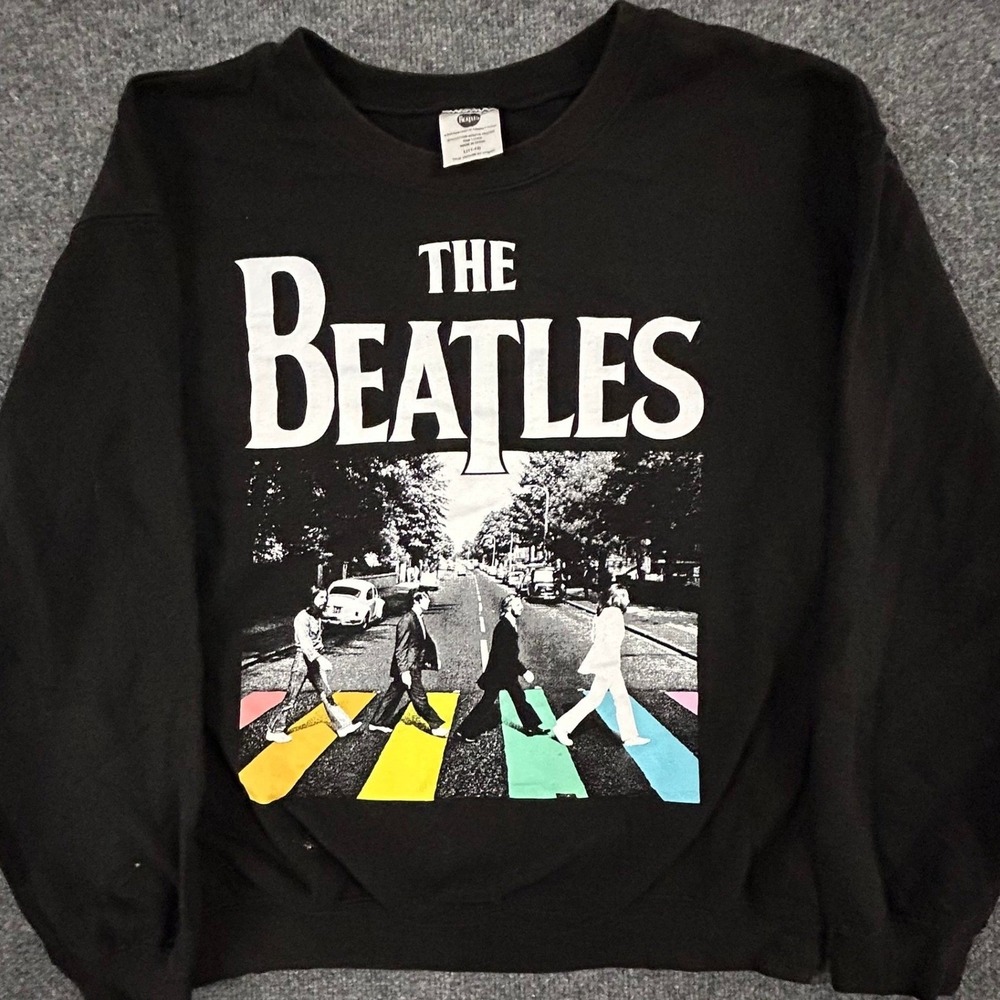 The Beatles Sweatshirt Womens Size L Black Abbey Road  True Vintage Hybrid